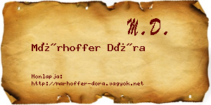 Márhoffer Dóra névjegykártya